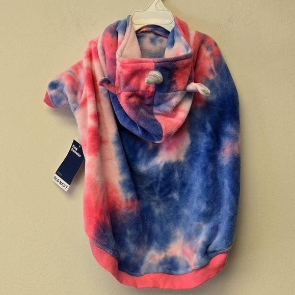 Old Navy Microfleece Critter Sweater Hoodie Tie Dye Unicorn - Picture 2 of 10